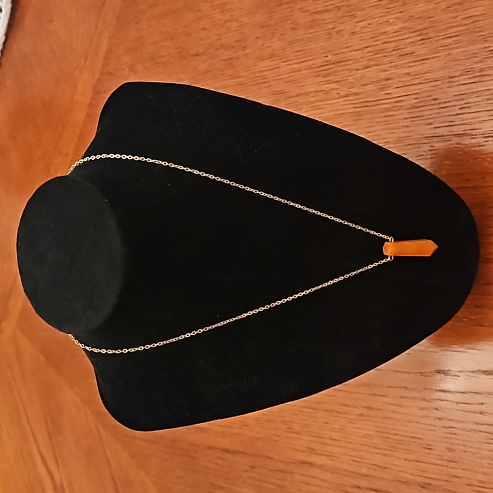 Beautiful Orange Crystal Pendant Necklace